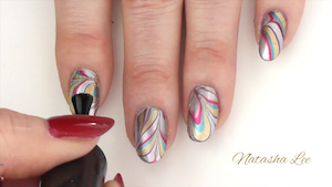 How to easily water marble nails