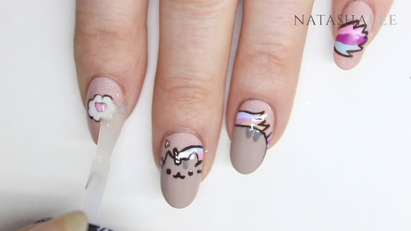 pusheen cat nail art nails