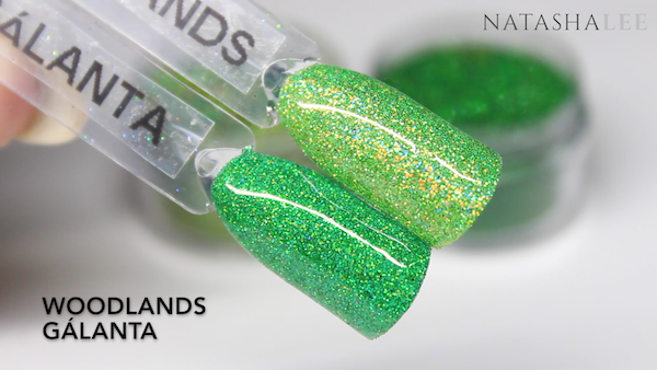 nail art glitter green holo swatch