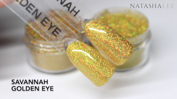 gold holo glitter swatches nails