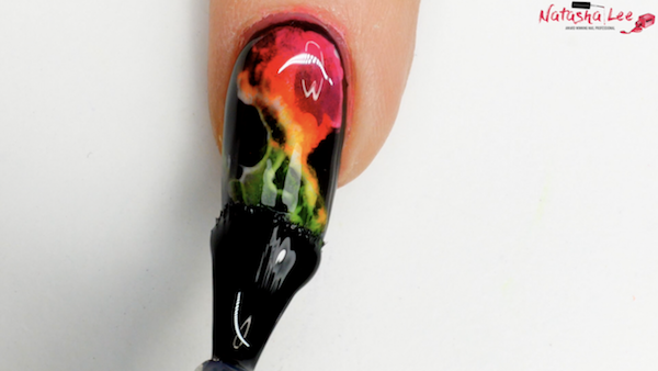 rainbow neon smoke nails