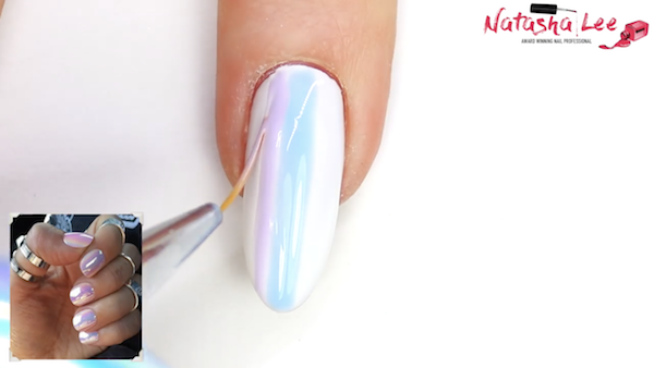 white opal nail art